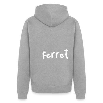 Ferret - Animal - Unisex Premium Bio Zip Hoodie - Grau meliert - Hinten - Nico (187cm)