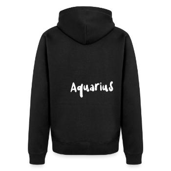 Aquarius - Mermaid - Unisex Premium Bio Zip Hoodie - Schwarz - Hinten - Nico (187cm)