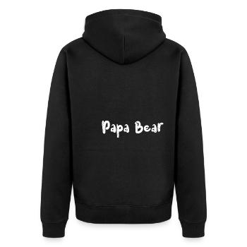 Papa Bear - Papa - Unisex Premium Bio Zip Hoodie - Schwarz - Hinten - Nico (187cm)