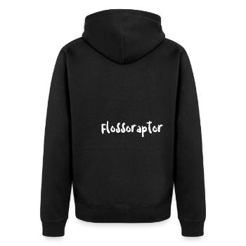 Flossoraptor - Doctor - Unisex Premium Bio Zip Hoodie - Schwarz - Hinten - Nico (187cm)