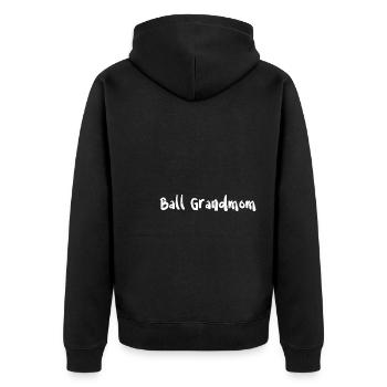Ball Grandmom - Baseball - Unisex Premium Bio Zip Hoodie - Schwarz - Hinten - Nico (187cm)