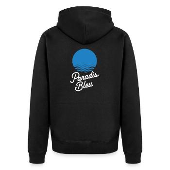 Paradis bleu - Veste à capuche bio Premium Unisexe - noir - Dos - Nico (187cm)
