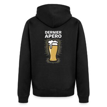 t-shirt Last aperitif – stag party - Unisex Premium Organic Zip Hoodie - black - Back - Nico (187cm)