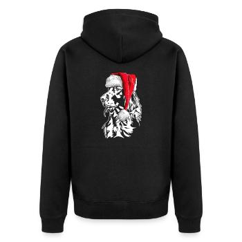 Père Noël Setter Chiens de Noël Wilsigns - Veste à capuche bio Premium Unisexe - noir - Dos - Nico (187cm)