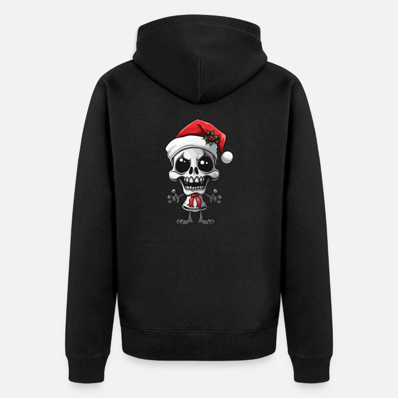 Squelette du Père Noël - Veste à capuche bio Premium Unisexe - noir