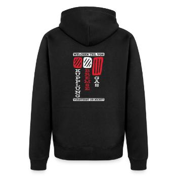 Fahrlehrer Fahrschule Führerschein - Unisex Premium Bio Zip Hoodie - Schwarz - Hinten - Nico (187cm)