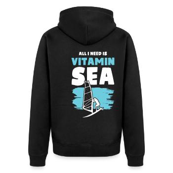 Vitamine Lake Windsurfer - Veste à capuche bio Premium Unisexe - noir - Dos - Nico (187cm)