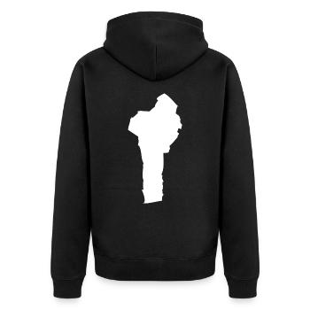 Drapeau de carte Bénin - Veste à capuche bio Premium Unisexe - noir - Dos - Nico (187cm)