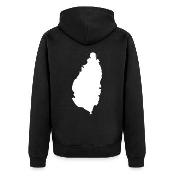 Drapeau de carte Sainte-Lucie - Veste à capuche bio Premium Unisexe - noir - Dos - Nico (187cm)