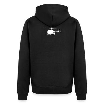 Hubschrauber in Weiß! Spinne Geschenk Idee - Unisex Premium Bio Zip Hoodie - Schwarz - Hinten - Nico (187cm)