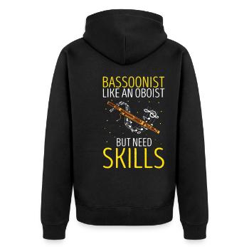 Basson pour basson anches et bassoniste - Veste à capuche bio Premium Unisexe - noir - Dos - Nico (187cm)