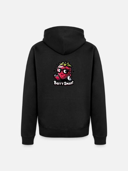 Berry Smart - Unisex Premium Organic Zip Hoodie - black