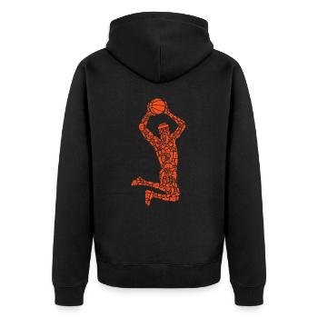 Joueur de basket-ball Basket-ball Hommes Basket-ball - Veste à capuche bio Premium Unisexe - noir - Dos - Nico (187cm)