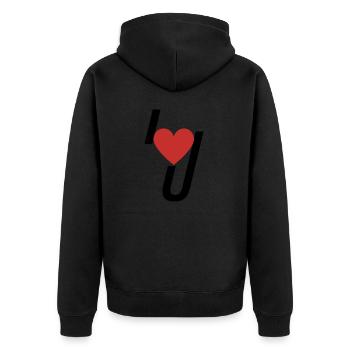 I coeur U - Veste à capuche bio Premium Unisexe - noir - Dos - Nico (187cm)