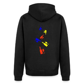 Rotwein Symbol - Unisex Premium Bio Zip Hoodie - Schwarz - Hinten - Nico (187cm)