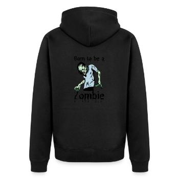 Né pour être un zombie je cadeau - Veste à capuche bio Premium Unisexe - noir - Dos - Nico (187cm)
