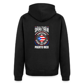Puerto Rico Puerto Rican Boricua Puerto Rico Flag - Unisex Premium Organic Zip Hoodie - black - Back - Nico (187cm)