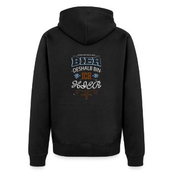 geburtstagsgeschenkidee kneipensport bier - Unisex Premium Bio Zip Hoodie - Schwarz - Hinten - Nico (187cm)