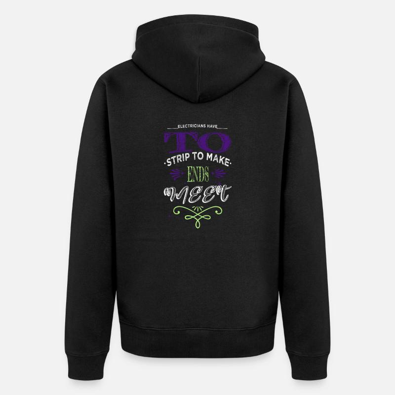 jokes engineer awesome electrical engineering - Unisex Premium Bio Zip Hoodie - Schwarz