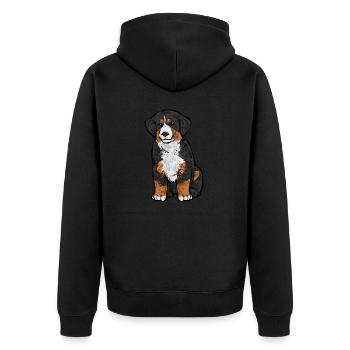 Bouvier bernois - Veste à capuche bio Premium Unisexe - noir - Dos - Nico (187cm)