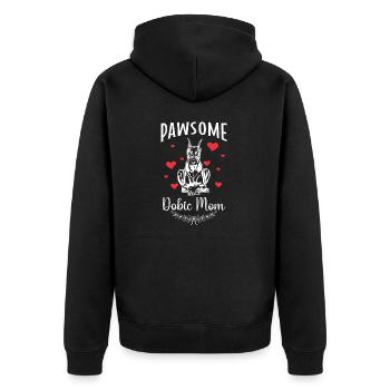 Doberman Pinscher Dog Dobie - Unisex Premium Organic Zip Hoodie - black - Back - Nico (187cm)