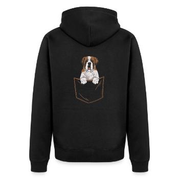 Saint-Bernard Chien Saint-Bernard - Veste à capuche bio Premium Unisexe - noir - Dos - Nico (187cm)