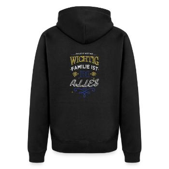 fun present sayings everything is ok awesome - Unisex Premium Bio Zip Hoodie - Schwarz - Hinten - Nico (187cm)