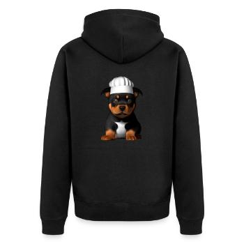 Rottweiler Restaurateur Dogs Dog Puppy Cooking Dog - Unisex Premium Organic Zip Hoodie - black - Back - Nico (187cm)