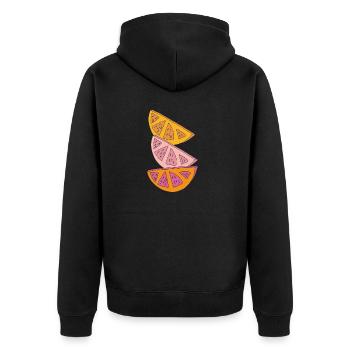 Orange wedges - Unisex Premium Organic Zip Hoodie - black - Back - Nico (187cm)