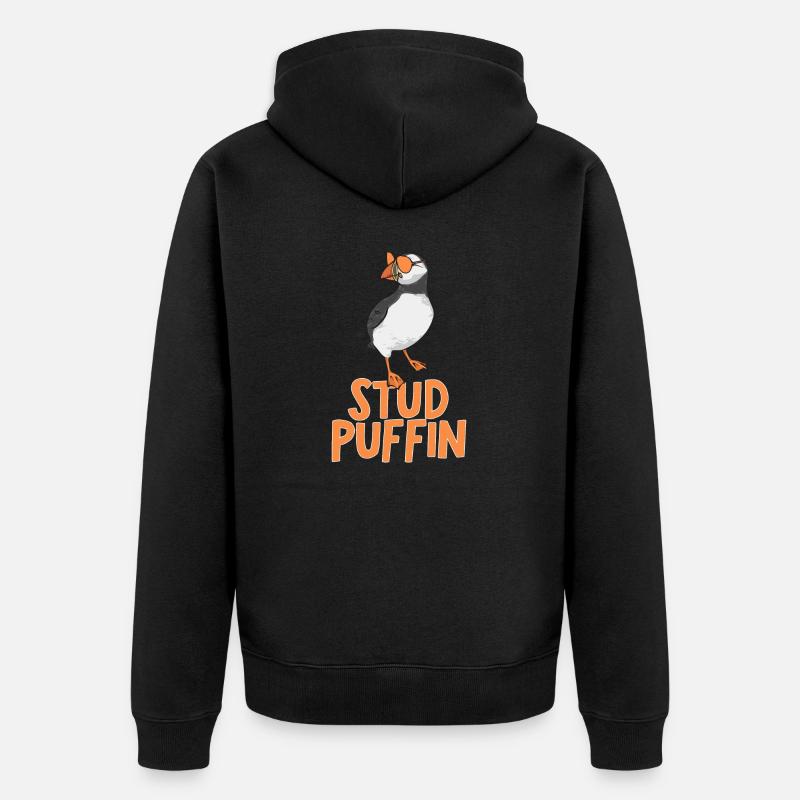 macareux macareux moines oiseaux Lunde - Veste à capuche bio Premium Unisexe - noir