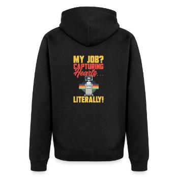 Kardiologe Medizinische Sonographie Ultraschall - Unisex Premium Bio Zip Hoodie - Schwarz - Hinten - Nico (187cm)