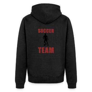 Soccer Player Team - Unisex Premium Organic Zip Hoodie - black - Back - Nico (187cm)