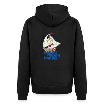 Capitaine Happy - Veste à capuche bio Premium Unisexe - noir - Dos - Nico (187cm)