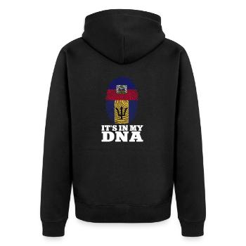 Drapeau de la Barbade Bayan barbadien - Veste à capuche bio Premium Unisexe - noir - Dos - Nico (187cm)