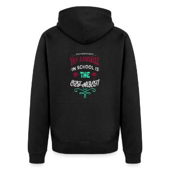 Bubaprints Humor Statement Under The Tree Gift - Unisex Premium Organic Zip Hoodie - black - Back - Nico (187cm)