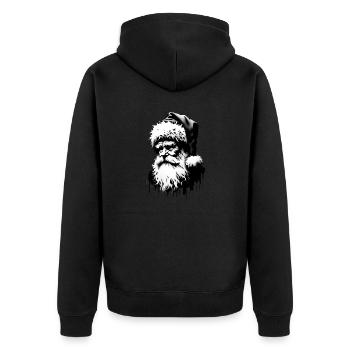 Weihnachtsmann bringt Ugly Christmas Geschenke - Unisex Premium Bio Zip Hoodie - Schwarz - Hinten - Nico (187cm)