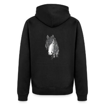 Tinker - Unisex Premium Bio Zip Hoodie - Schwarz - Hinten - Nico (187cm)