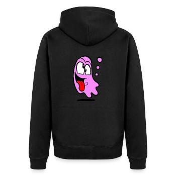 Confucius in Pink - Unisex Premium Organic Zip Hoodie - black - Back - Nico (187cm)