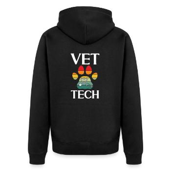 Vet Tech Veterinary Veterinary Technician - Unisex Premium Organic Zip Hoodie - black - Back - Nico (187cm)