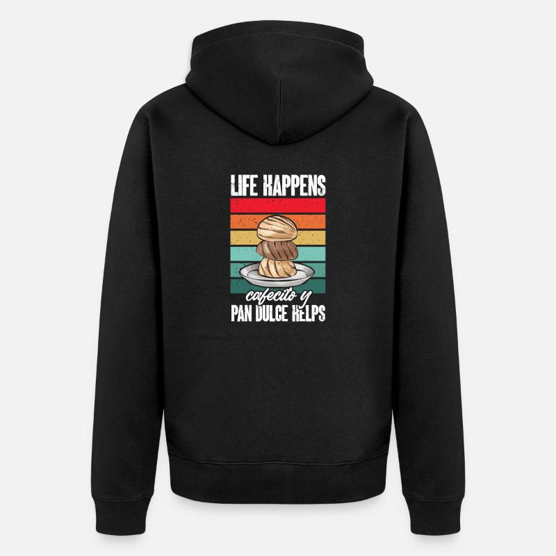 Concha Hispanic Mexikanisch Pan Dulce - Unisex Premium Bio Zip Hoodie - Schwarz