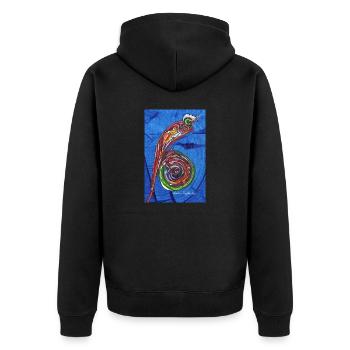 FUNtasie - Unisex Premium Organic Zip Hoodie - black - Back - Nico (187cm)