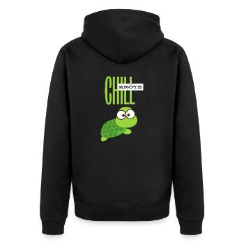 Chill Kröte für Chiller - Unisex Premium Bio Zip Hoodie - Schwarz - Hinten - Nico (187cm)