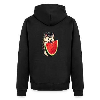 Gâterie de pastèque de hérisson - Veste à capuche bio Premium Unisexe - noir - Dos - Nico (187cm)