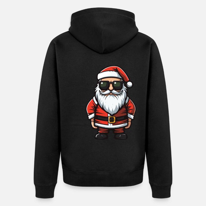 Père Noël Comic Santa - Veste à capuche bio Premium Unisexe - noir