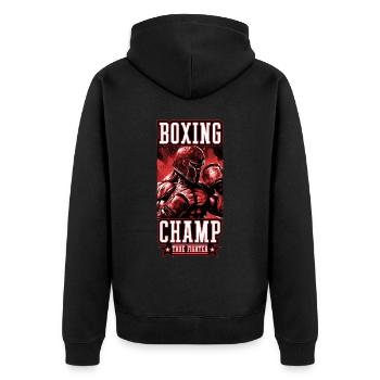 Spartaner Boxer Kämpfer Gladiator Boxing Champ - Unisex Premium Bio Zip Hoodie - Schwarz - Hinten - Nico (187cm)