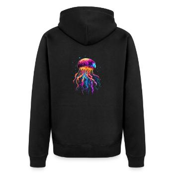 Méduses pour les fans de créatures marines, Cadeaux Animaux de Noël - Veste à capuche bio Premium Unisexe - noir - Dos - Nico (187cm)