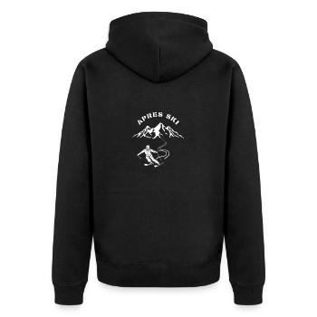 Apresski - Unisex Premium Bio Zip Hoodie - Schwarz - Hinten - Nico (187cm)