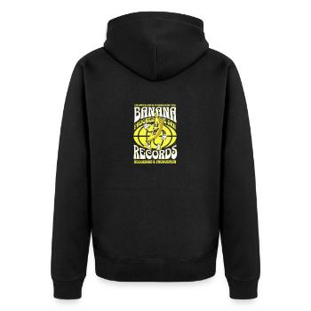 Banana Records Comic Character - Unisex Premium Bio Zip Hoodie - Schwarz - Hinten - Nico (187cm)