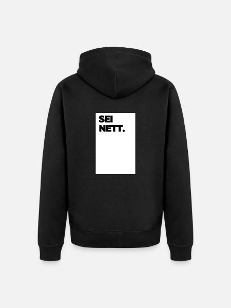 Sei nett - Unisex Premium Bio Zip Hoodie - Schwarz