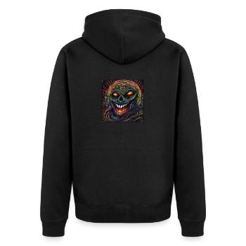 Abstraktion - Unisex Premium Bio Zip Hoodie - Schwarz - Hinten - Nico (187cm)